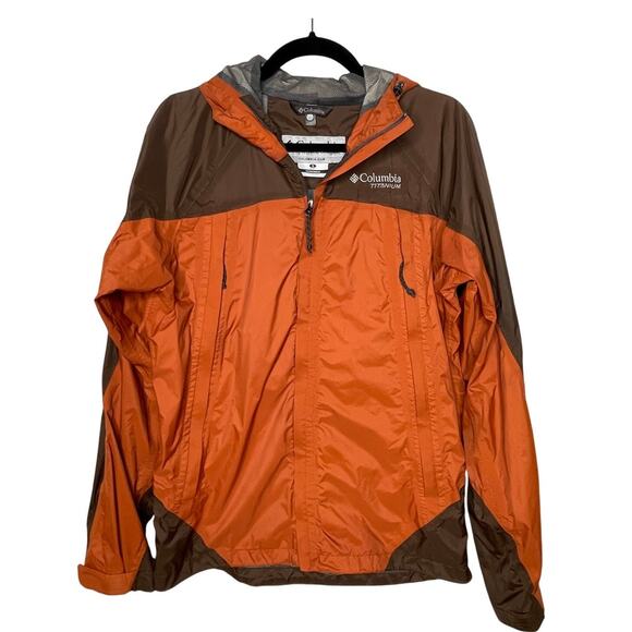 Columbia Men's S Titanium Interchange Soft Shell Waterproof Jacket Orange Brown - Picture 1 of 6